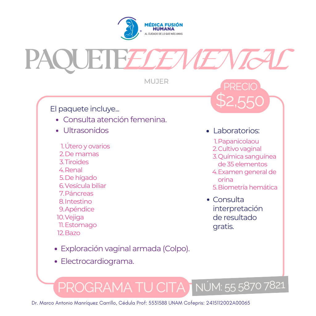 Paquete ginecologica elemental mujer