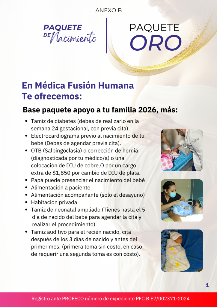 PAQUETE DE MATERNIDAD ORO 2026