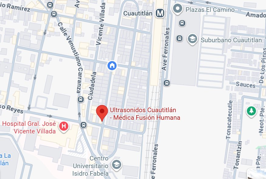 Mapa de ubicación de Médica Fusión Humana en Cuautitlán